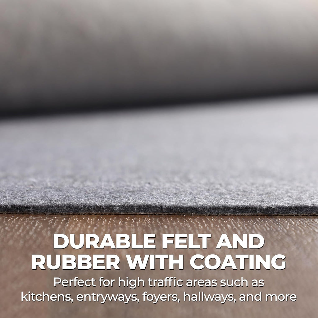 Superior Indoor Area Rug Pad, Non-Slip, Non-Skid, Floor Protector, Hardwood and Tile Floor Padding, Furniture Protector Pad, Carpet Gripper Mat, Felt and Rubber Rug Grip, Lima Collection, 5' x 8'