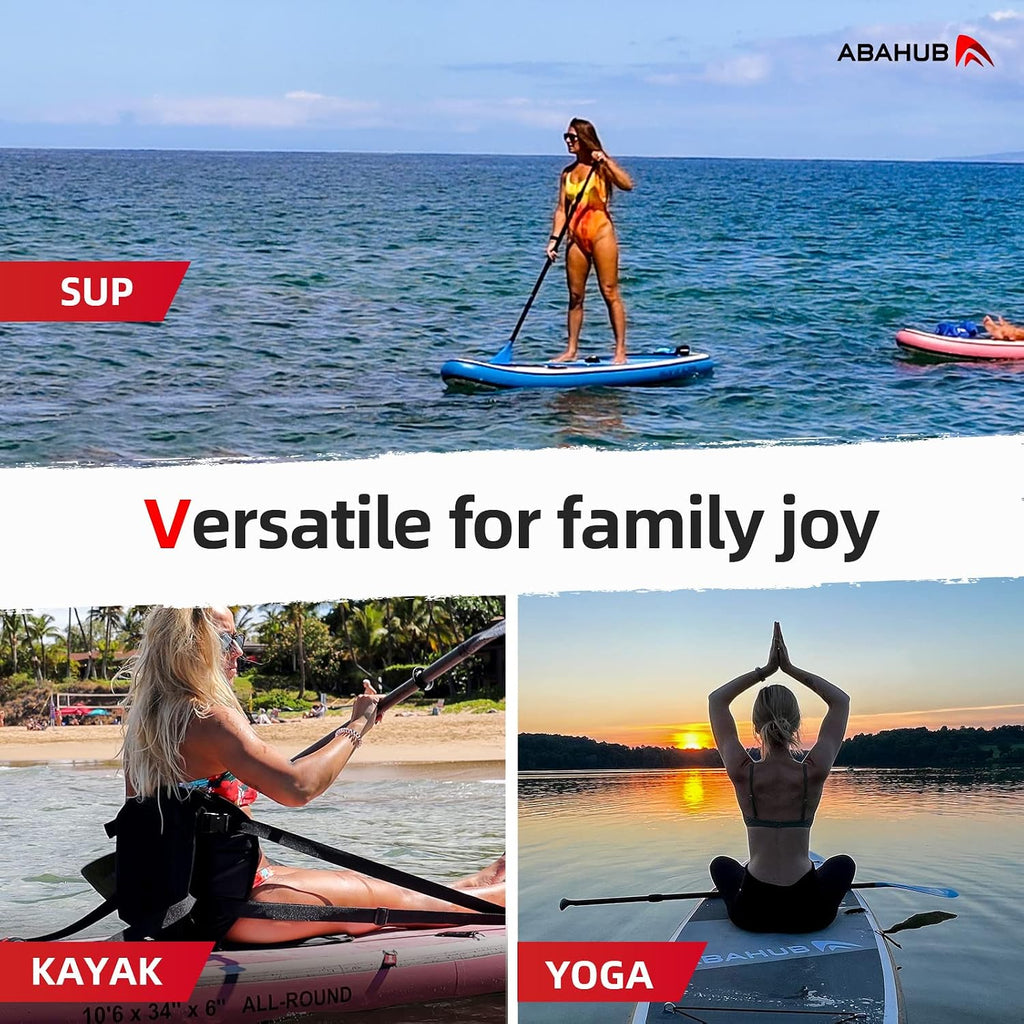 Abahub Inflatable SUP, Wide 10'6' x 31'/34' iSUP, Standup Paddleboard with Adjustable SUP Kayak Paddle, for Yoga, Paddle Board, Kayaking, Surf, Canoe, Fishing