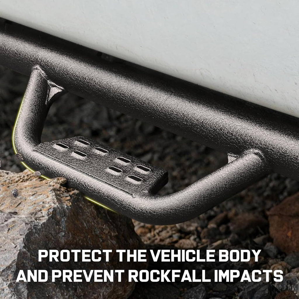 SMANOW Running Boards Compatible with 2019-2026 Chevy Silverado/Sierra 1500/20-26 2500 3500HD Regular/Standard/Single Cab, 4 inch Carbon Steel Drop Down Side Steps, Matte Textured Black Nerf Bars.