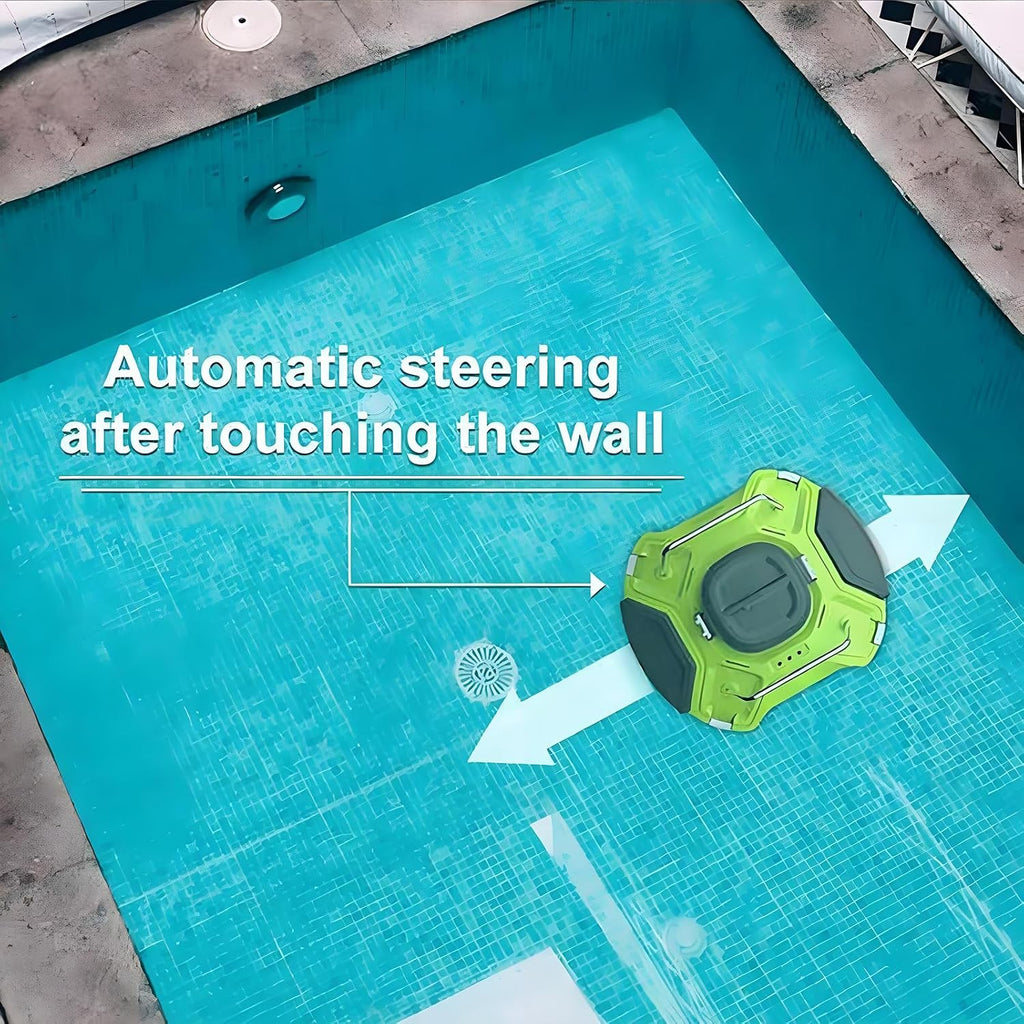 Robot Pool Vacuum Cleaner,Automatic Cordless Robotic Pool Cleaner W/Cleaner Hook Kit,Maximum Cleaning Area 1050 Sq.ft,120 Mins Runtime, 180um Fine Filter