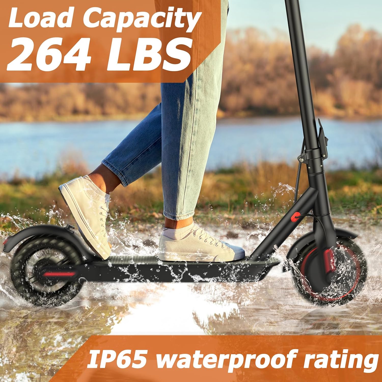 Qlaway 8.5' E Scooter for Adults 19/22 MPH 350/500W Motor 187.2/288.6/441WH Battery, Motorized Scooter Up to 22 Miles Range, Foldable Bearing 265 LBS/APP Control
