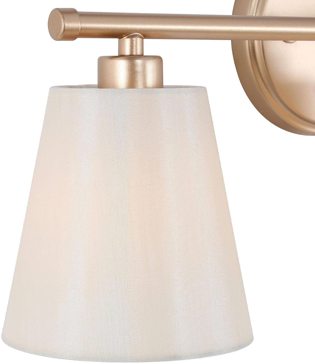 KSANA Large Bathroom Light Fixtures, 4-Light Modern Gold Vanity Lights Over Mirror White Fabric Shade Bathroom Vanity Lighting for Bedroom, Kitchen, Hallway
