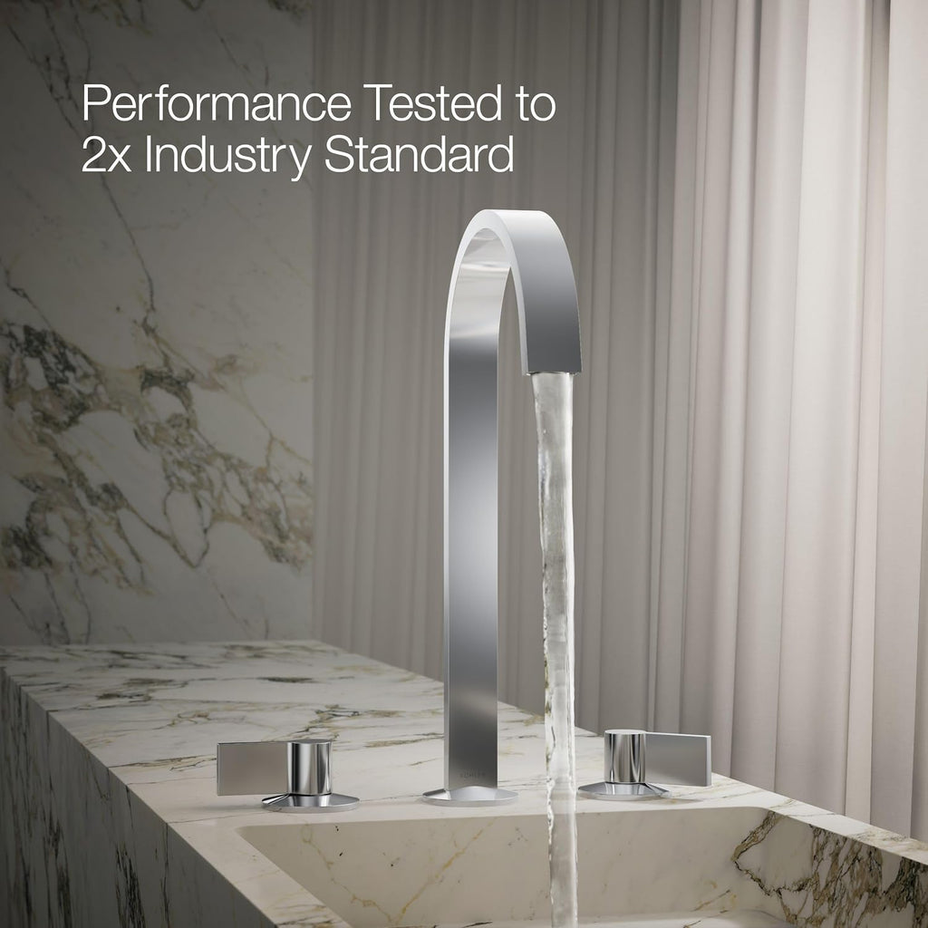 Kohler 77966-CP Components® Bathroom Sink Faucet spout with Ribbon Design, 1.2 gpm, Polished Chrome