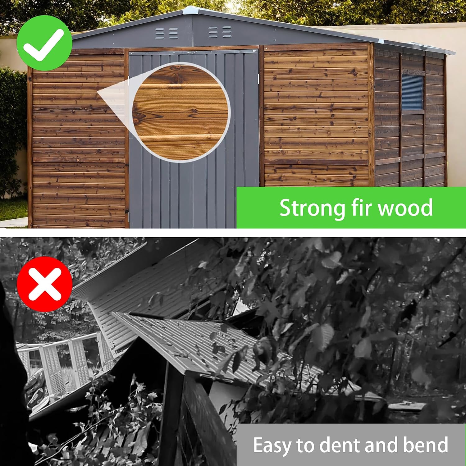 Endark 8x10FT Outdoor Storage Shed with Window, Lockable Sliding Doors & Metal Sloped Roof, Waterproof & Rust-Resistant for Garden, Backyard, Patio, Lawn, for Backyard Tools Storage