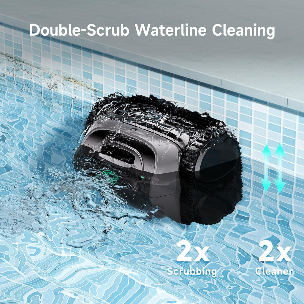 WYBOT C1 Cordless Robotic Pool Vacuum for Inground Pools, Above Ground Pool Cleaner 4-in-1 Wall & Waterline Cleaning Up to 1,614sq.ft, 150mins Smart Navigation, App Support (Obsidian Green)
