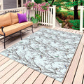 Natural Trees Branches Outdoor Rug for Patio/Deck/Porch, Non-Slip Large Area Rug 4 x 6 Ft, Colored Birds Vintage Rustic Blue Indoor Outdoor Rugs Washable Area Rugs, Camping Rug Carpet Runner