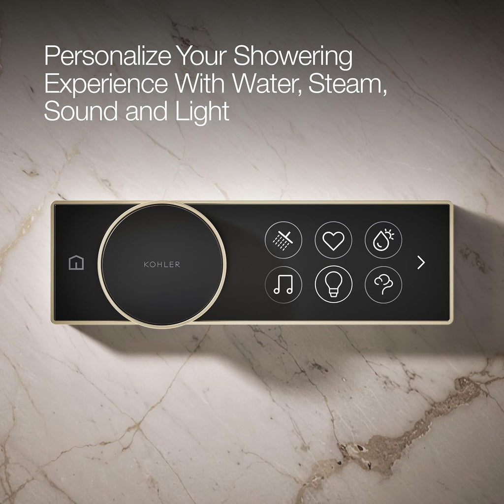 KOHLER Anthem + Digital Control Steamhead in Vibrant Brushed Bronze, Large Dial for Easy Temperature + Flow Rate Adjustment, Features System Warm-Up + Pause Option, Includes Optional Flow Restrictor