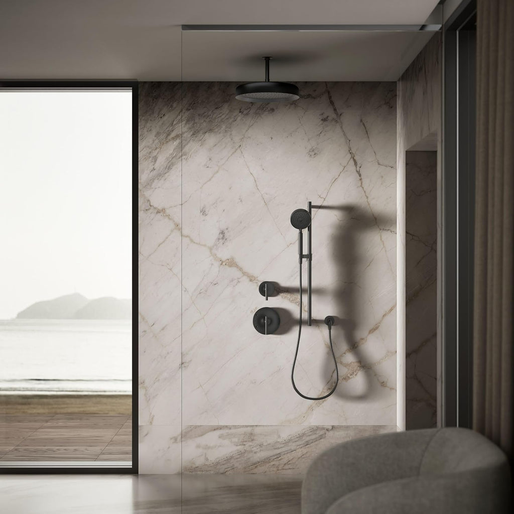 Kohler 26292-BL Statement® Round 14' single-function rainhead, 2.5 gpm, Matte Black