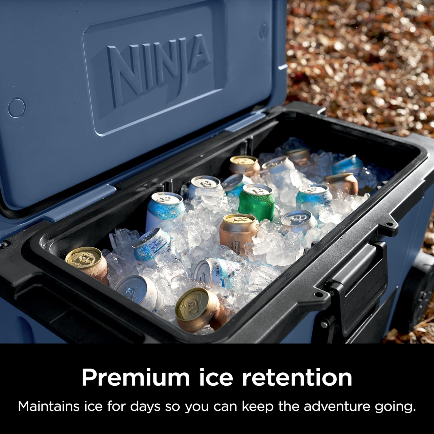 Ninja | FrostVault 65QT | Insulated with Temp Dry Storage Drawer | Keeps Ice Cold for Days | for the Beach, Camping, Picnics & More | Lakeshore Blue | FB265BL