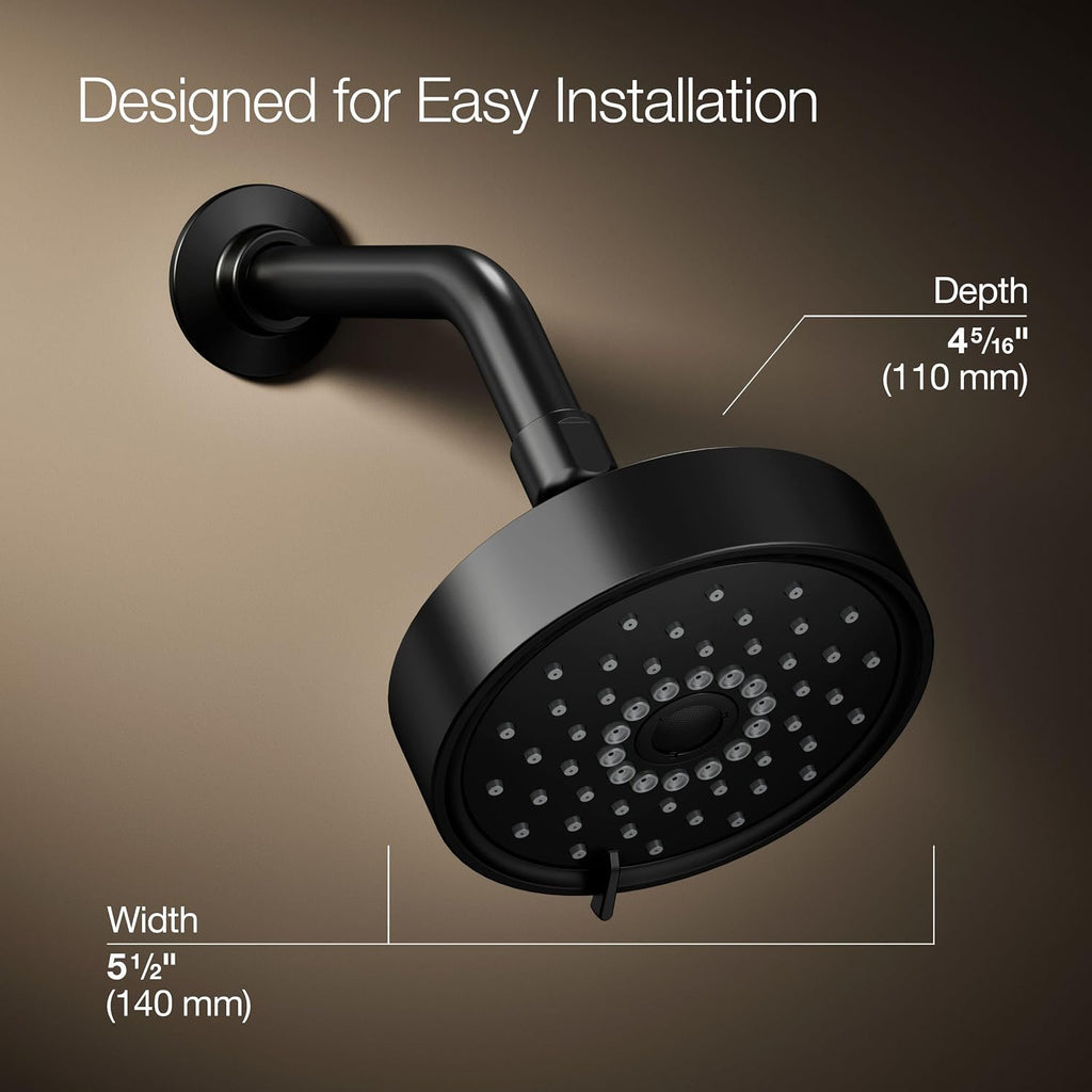 Kohler 22170-G-BL Purist® Three-function showerhead, 1.75 gpm, Matte Black