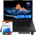 Lenovo ThinkPad T14 G5 14' WUXGA Laptop, Intel Ultra 7 165U, 16GB DDR5 RAM, 1.5TB Storage(512GB SSD+1TB Docking Station Set), Intel Graphics, Backlit Keyboard, Fingerprint, Wi-Fi 6E, Win 11 Pro, Black