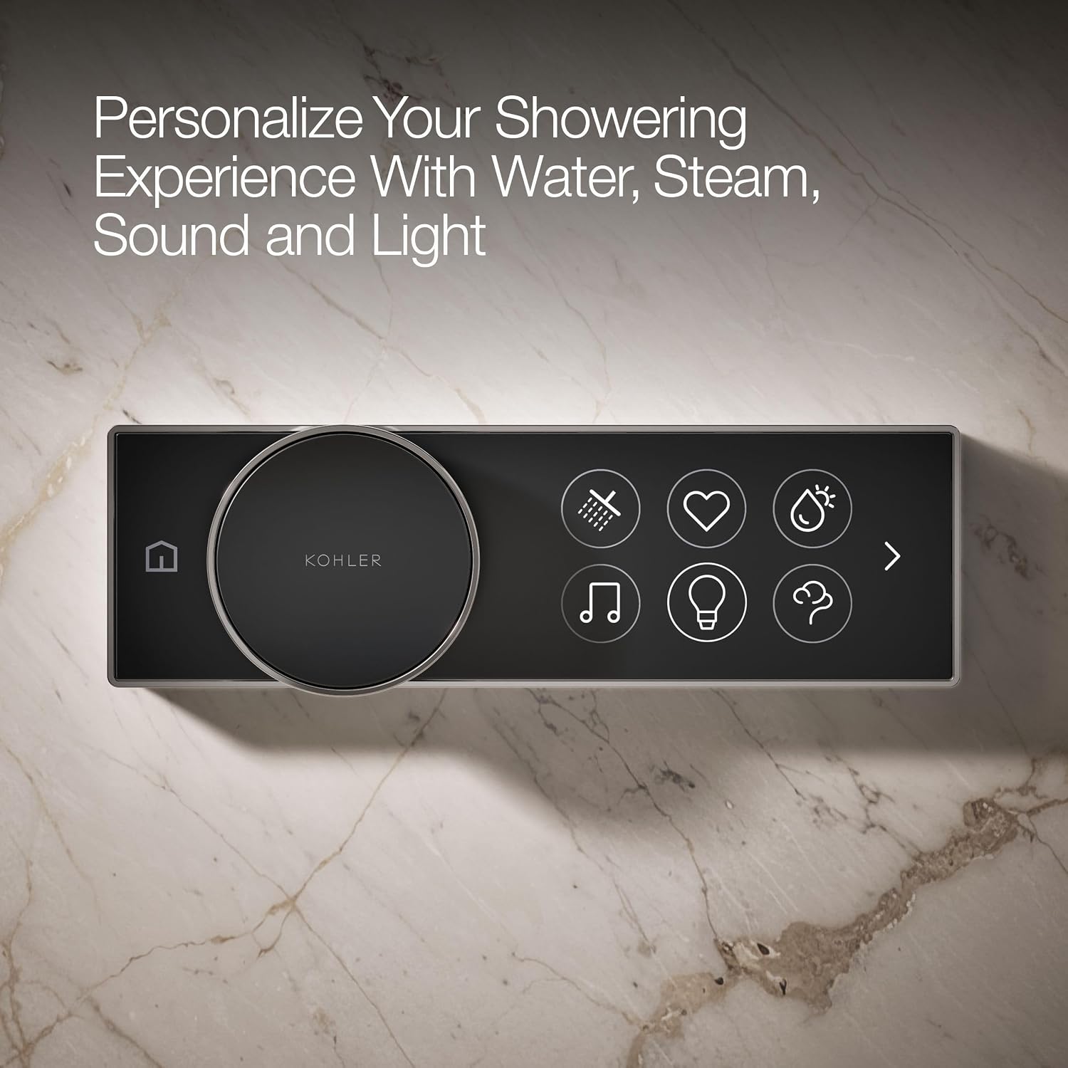 KOHLER Anthem + Digital Control Steamhead in Vibrant Titanium, Large Dial for Easy Temperature and Flow Rate Adjustment, Features System Warm-Up and Pause Option, Includes Optional Flow Restrictor