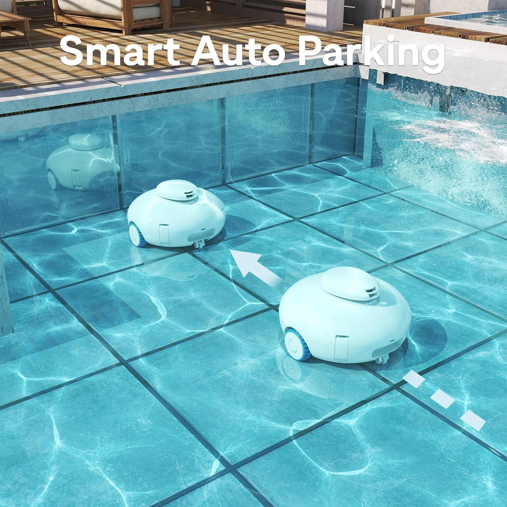 [2026 New] Cordless Robotic Pool Cleaner, Pool Vacuum with Dual-Layer Filtration, 120-Min Runtime, Auto-Parking, Lightweight Designed for Above-Ground & Inground Pool Flat Pool up to 860 Sq.ft