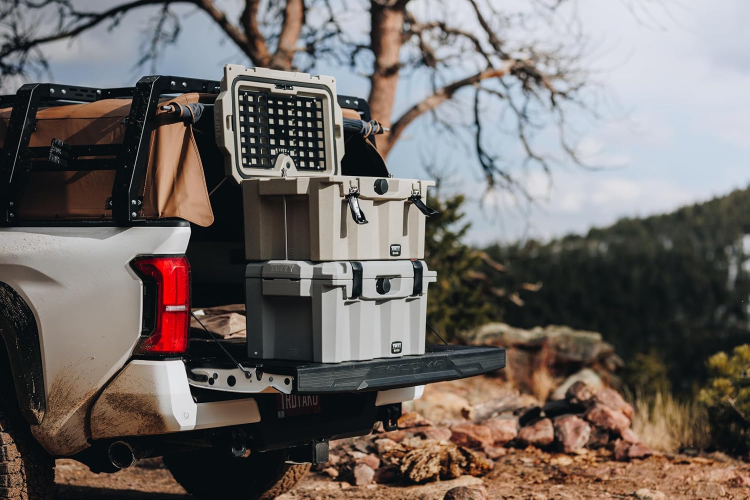 Tuffy 75 Locking Dry Box – Rugged Waterproof Storage with 4-Digit Combo Lock, Stackable All-Weather Case for Tools, Gear, MOLLE Panels, Vehicle, or Outdoor Use - Gray Granite