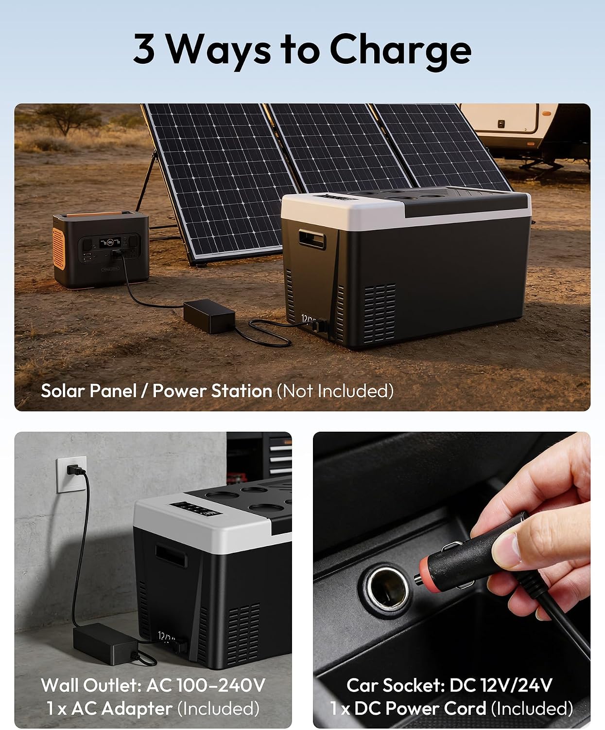 EUHOMY 12 Volt Refrigerator, 23QT(22L) Compressor Electric Cooler APP Control, Car Fridge -4℉~68℉, Portable Refrigerator 12/24V DC 100-240V AC, Portable Freezer for Camping, Boat, Travel
