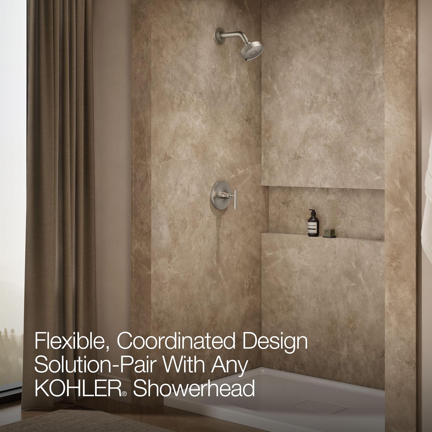 Kohler TLS14422-4-BN Purist Rite-Temp® Shower Valve Trim with Lever Handle, Less Showerhead Vibrant Brushed Nickel