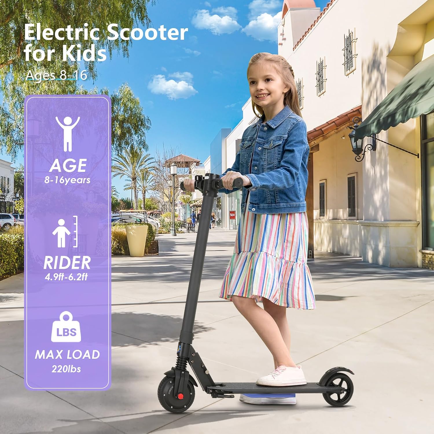 Caroma Electric Scooter Adults Peak 450W, 16-21 Miles Range E Scooter, Safe Speed Control Scooter with Smart LED Display Max 16 MPH, Lightweight Foldable E-Scooter,Electric Scooter for Kids,Gift Idea
