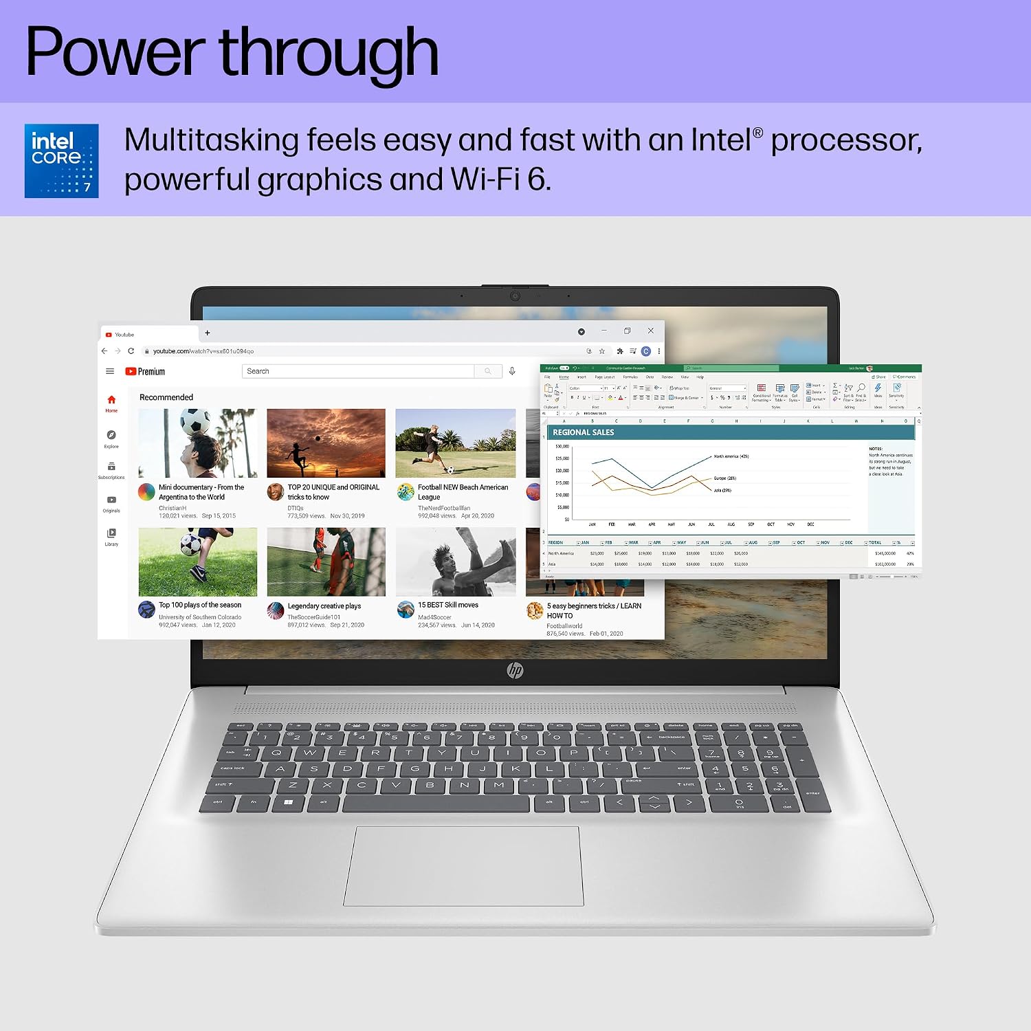 HP 17 inch Touchscreen Laptop, Intel 10-Core 7 150U, 32 GB RAM, 2 TB SSD, 17.3 inch Touchscreen HD+, Long Battery Life, Fast Charge, WiFi 6, Bluetooth 5.3, Win 11 Pro, Microsoft Office Pro Lifetime