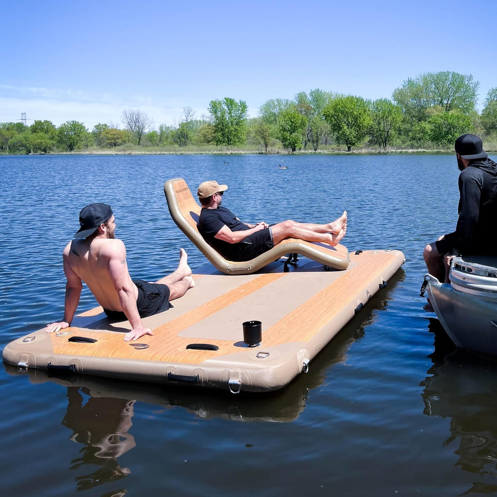 Paddle North Inflatable Utility Dock - Durable Swim Platform for Lakes, Oceans, and Pools - Raft Supports 2,000-2,500 lbs - Includes Inflation Pump. Available in 9 ft and 12 ft Sizes