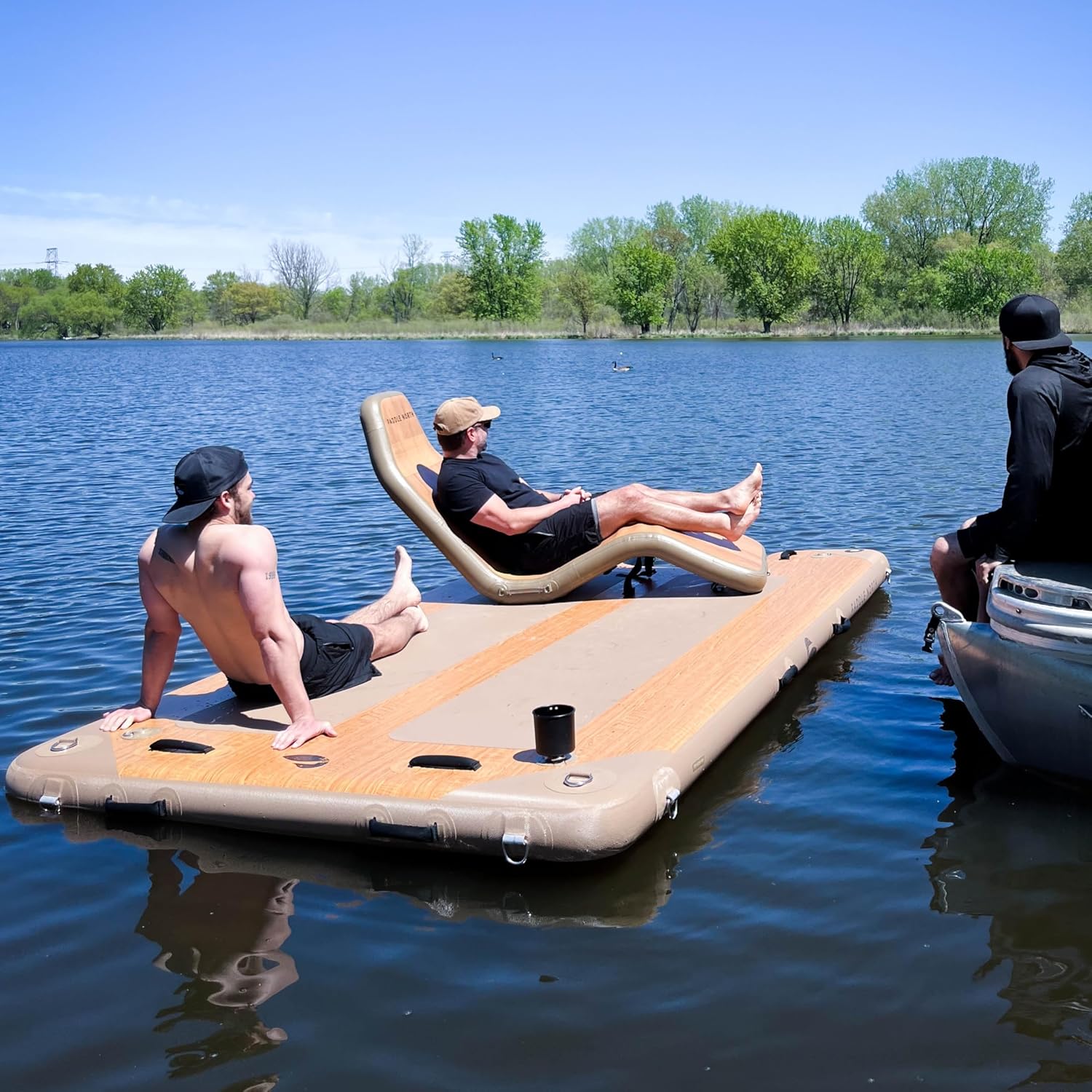 Paddle North Inflatable Utility Dock - Durable Swim Platform for Lakes, Oceans, and Pools - Raft Supports 2,000-2,500 lbs - Includes Inflation Pump. Available in 9 ft and 12 ft Sizes
