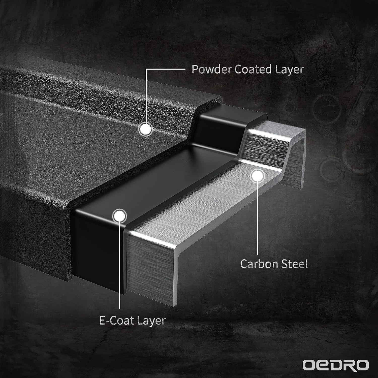 OEDRO 6.5' Running Boards Compatible with 2005-2023 Toyota Tacoma Double Cab, Steel Side Steps Nerf Bars Rails, Black and Red