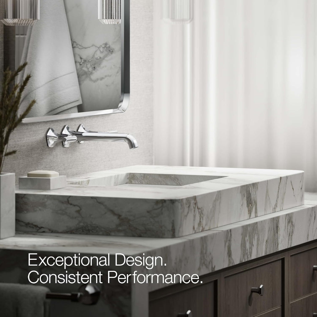 KOHLER T27013-4-CP Occasion Wall-Mount Bathroom Sink Faucet Lever Handle Trim in Polished Chrome