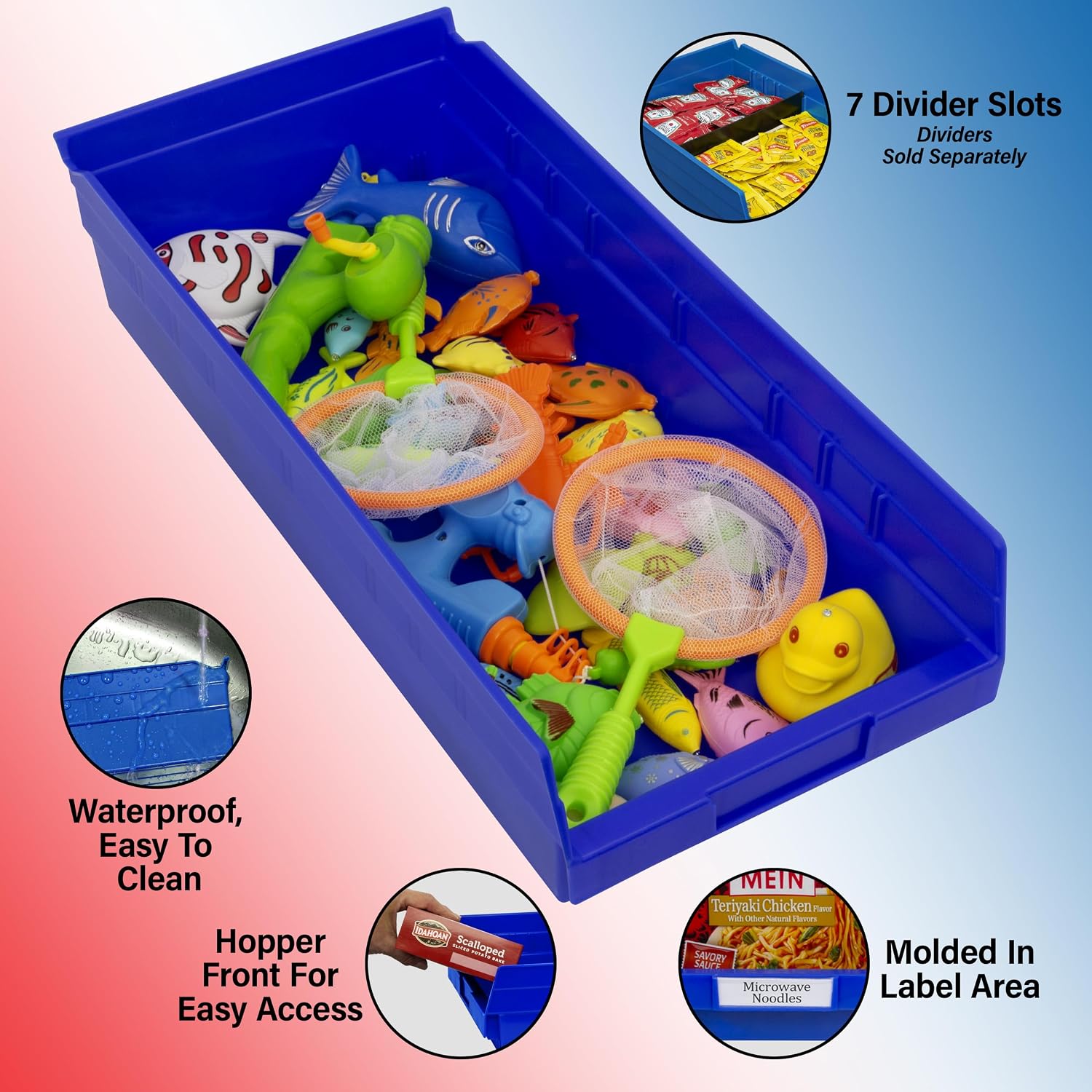 Akro-Mils 30158 Plastic Shelf Bins, Heavy Duty Storage Bins for Garage, Closet, and Drawer Organization, 18-Inch x 8-Inch x 4-Inch, Clear, 12-Pack