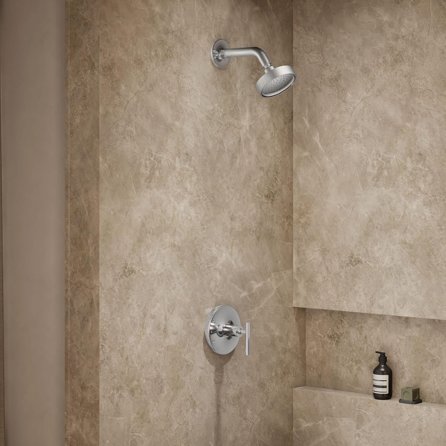 KOHLER Ts14422-4-Cp Purist 2.5 Gpm Showerhead With Rite-Temp Shower Trim With Lever Handle, Polished Chrome