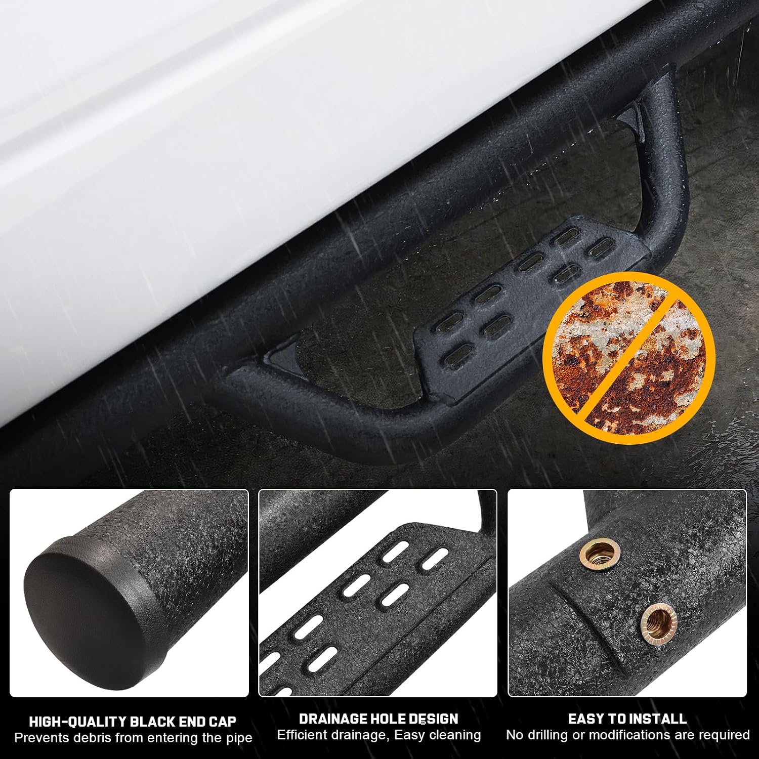 SMANOW Running Boards Compatible with 2005-2014 Toyota Tacoma Regular/Standard/Single Cab, Black Drop Down Side Steps Rock Sliders. Tacoma Running Boards Made with Carbon Steel.