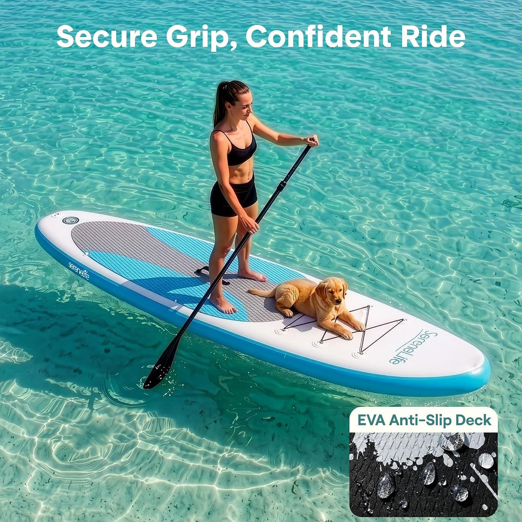 SereneLife Inflatable Stand Up Paddle Board