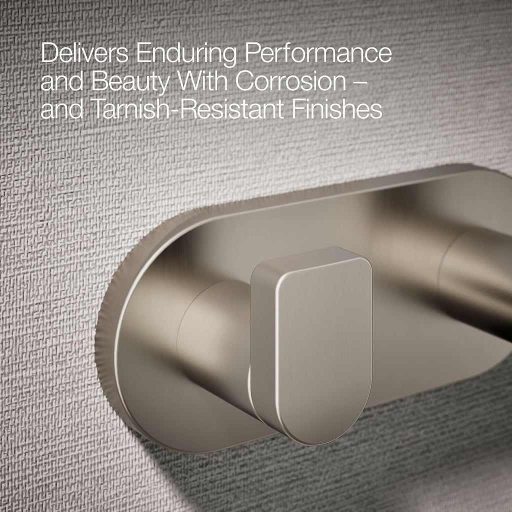 Kohler K73146-BN Composed Double Robe Hook Rack Vibrant Brushed Nickel