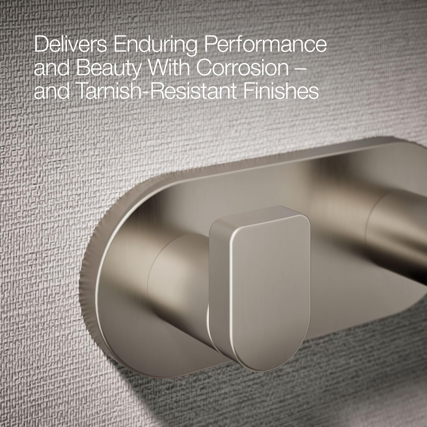 Kohler K73146-BN Composed Double Robe Hook Rack Vibrant Brushed Nickel