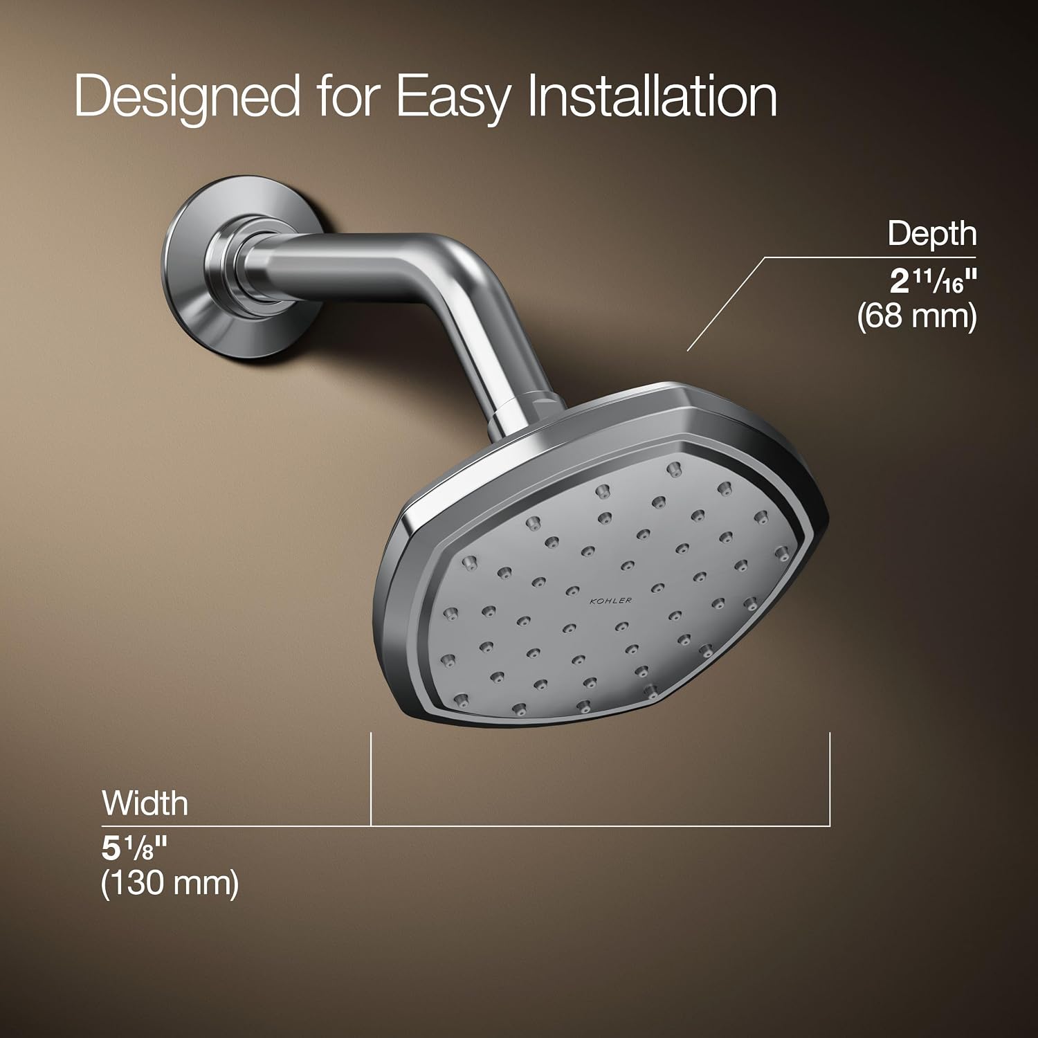Kohler 27050-G-CP Occasion® Single-function showerhead, 1.75 gpm, Polished Chrome