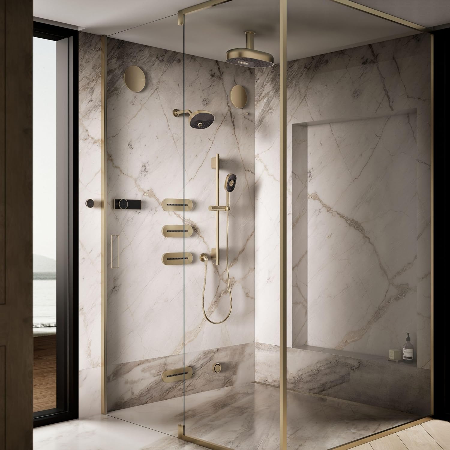 KOHLER Anthem + Digital Control Steamhead in Vibrant Brushed Bronze, Large Dial for Easy Temperature + Flow Rate Adjustment, Features System Warm-Up + Pause Option, Includes Optional Flow Restrictor