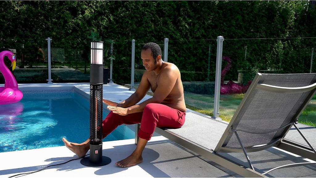 Westinghouse Infrared Electric Outdoor Heater Portable With Gold Tube & Flame Effect, Radiant Heating, High Efficiency Gold Tube Element Cool Touch Protection, Waterproof & dust resistant