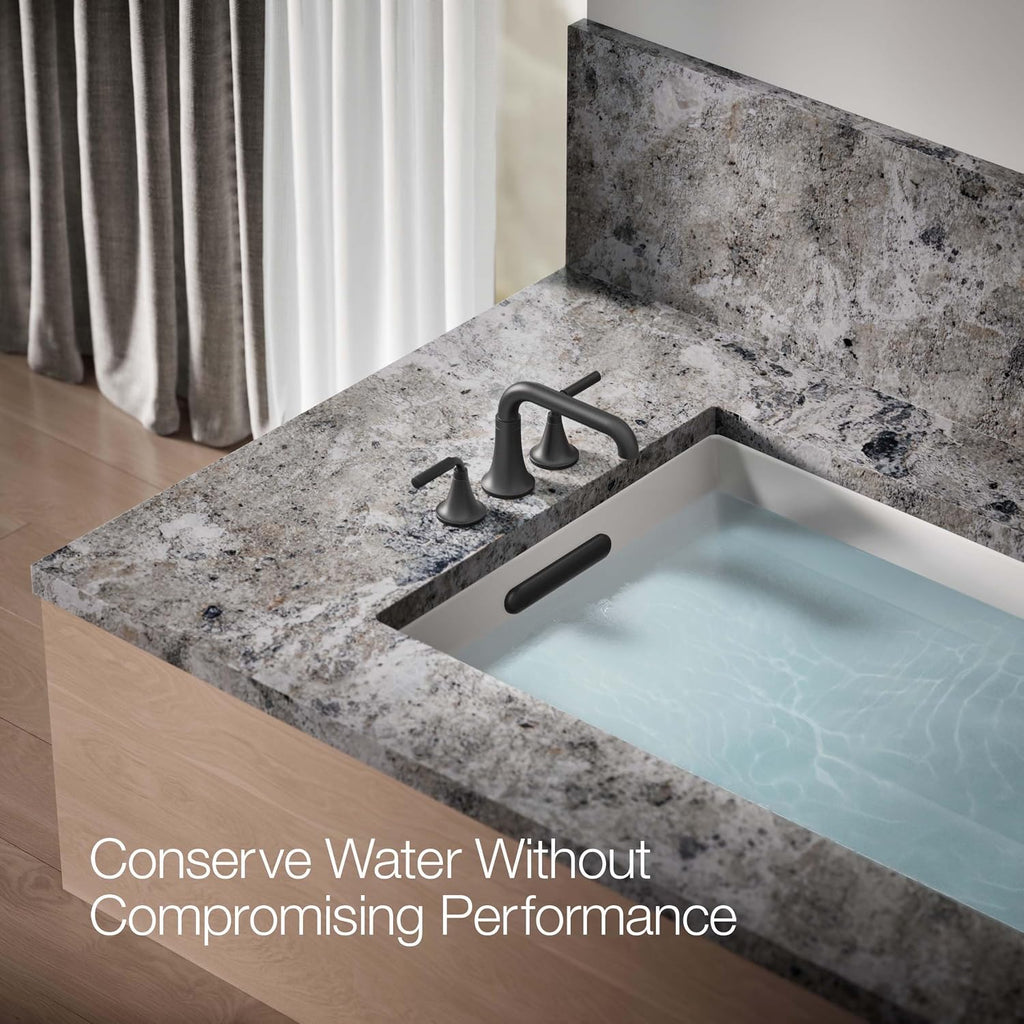 Kohler T27417-4-BL Tone™ Deck-Mount Bath Faucet Trim, Matte Black