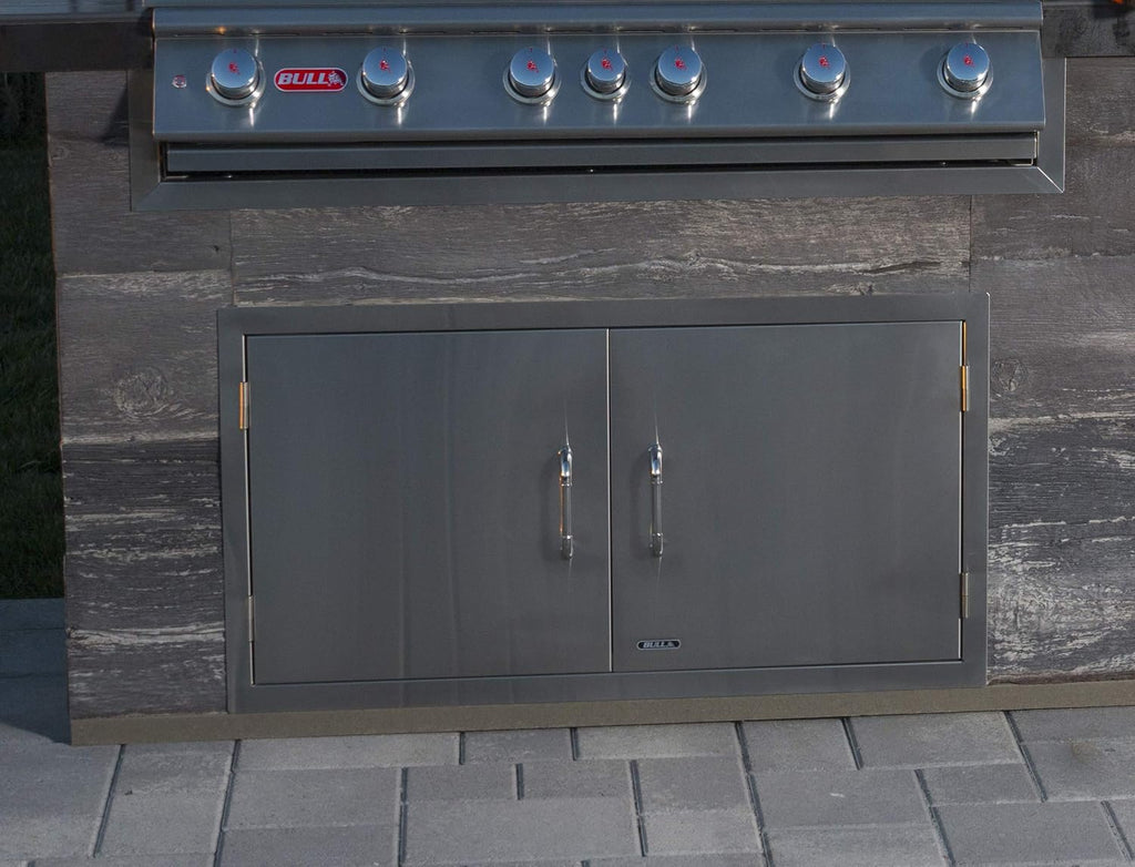 Bull Outdoor Products 34000 38' Double Access Doors – 304 16 Gauge Stainless Steel, Double Walled Design, Rust and Stain Resistant, Outdoor Kitchen Cabinet Access for Propane Tanks, Heavy Duty