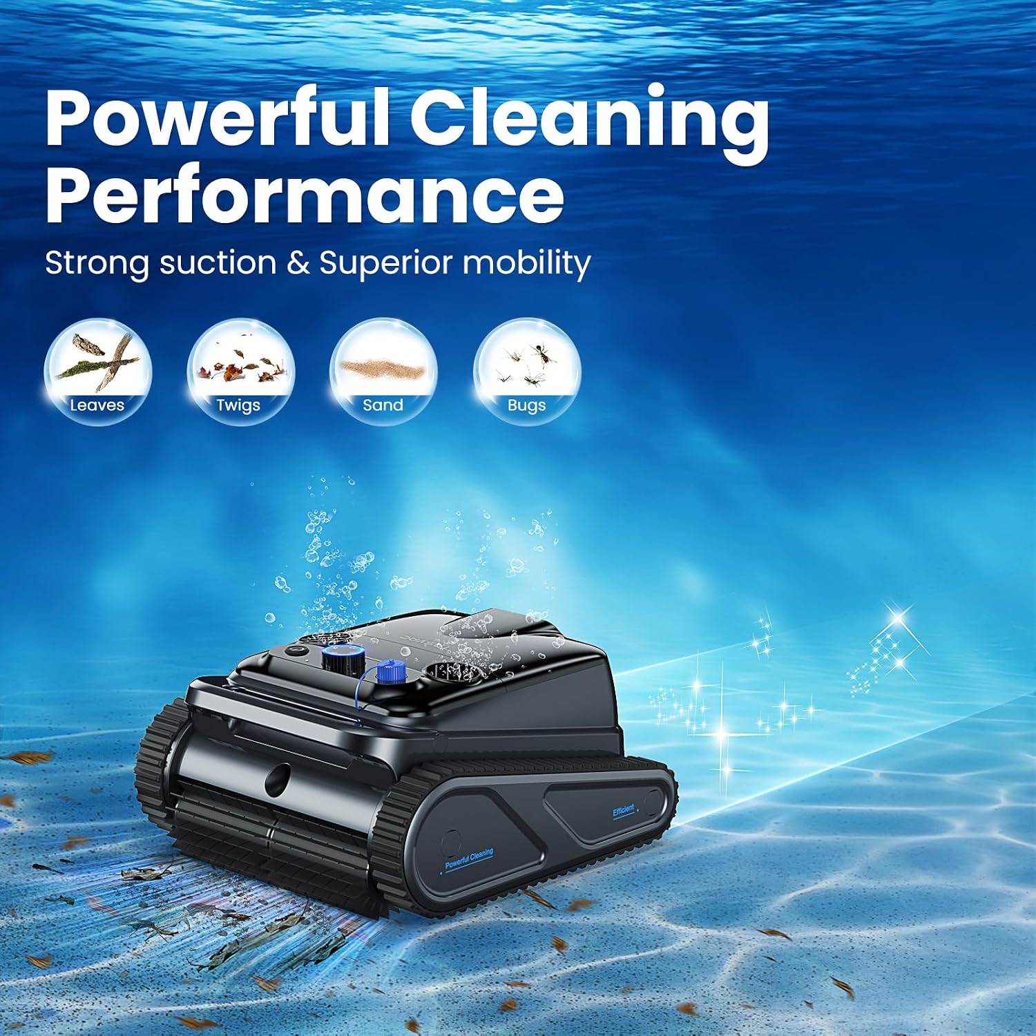 Y50 Cordless Robotic Pool Vacuum – Powerful Suction, Wall Climbing Pool Cleaner, Pool Floors, Drain & Walls & Waterline, Cleaning Up to 2000 Sq.ft, 5 Hours Battery Life, Auto Parking, Edge Retrieval
