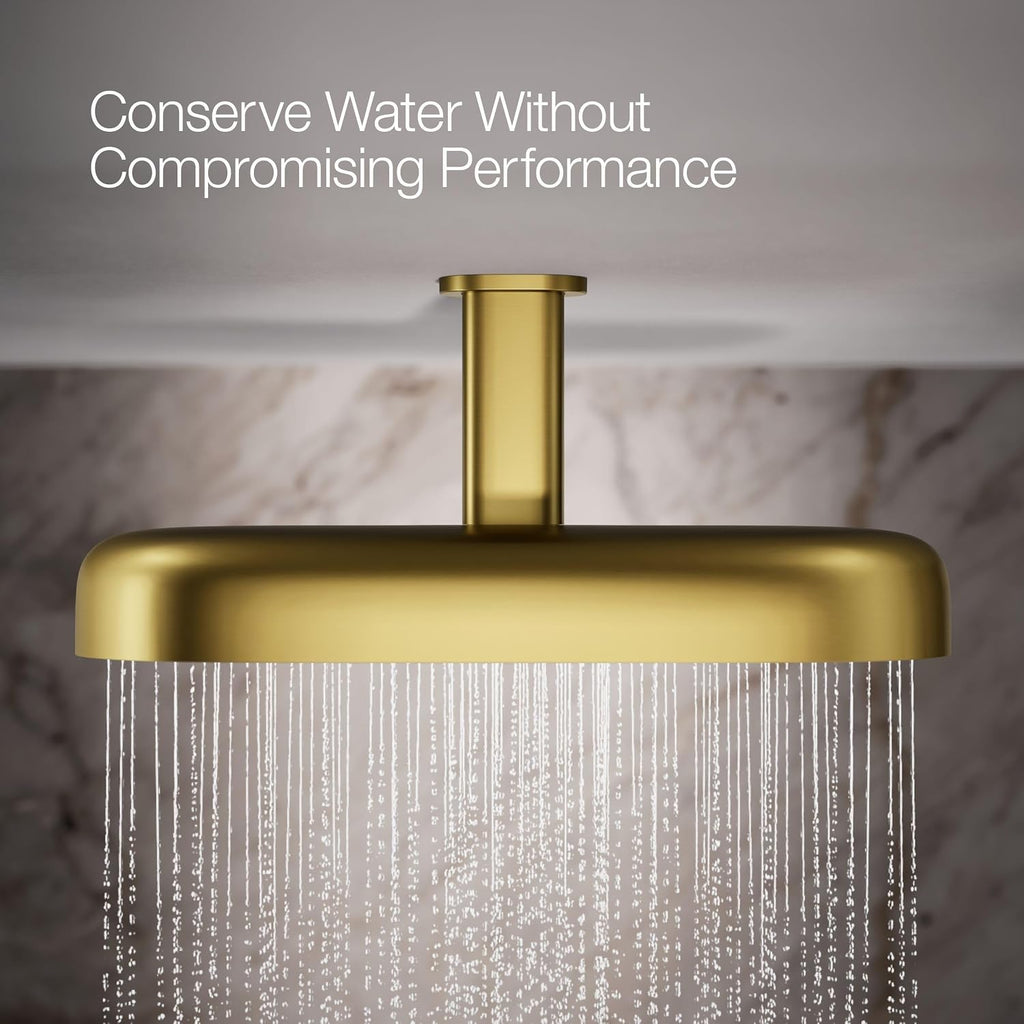 Kohler 26297-2MB Statement® Oblong 18' two-function rainhead, 2.5 gpm, Vibrant Brushed Moderne Brass