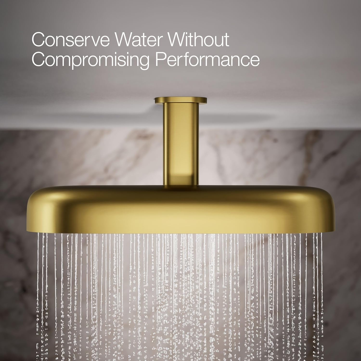 Kohler 26297-2MB Statement® Oblong 18' two-function rainhead, 2.5 gpm, Vibrant Brushed Moderne Brass
