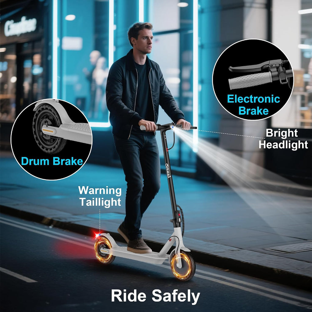 Qlaway 8.5' E Scooter for Adults 19/22 MPH 350/500W Motor 187.2/288.6/441WH Battery, Motorized Scooter Up to 22 Miles Range, Foldable Bearing 265 LBS/APP Control