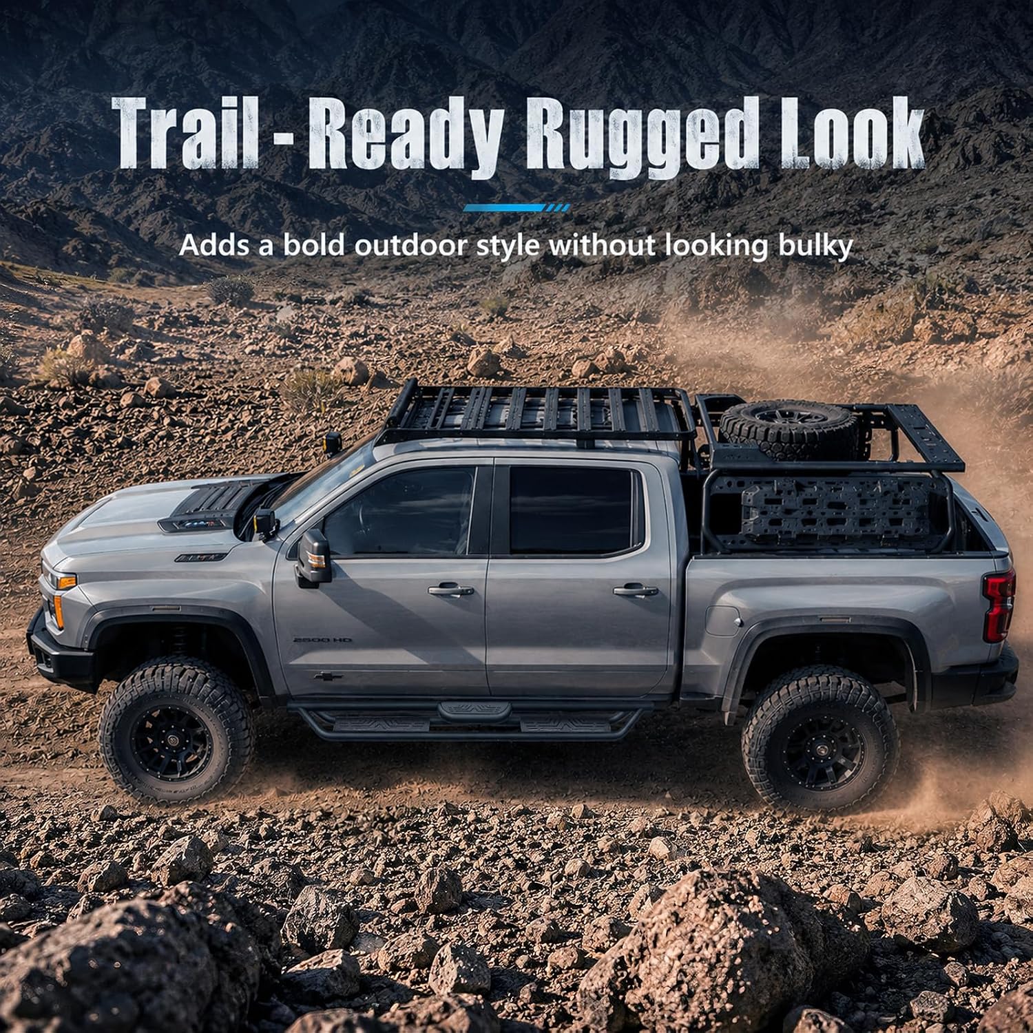 PZ 6' Running Boards Anti-Slip Side Steps Carbon Steel Compatible with Dodge Ram 1500 Quad Cab/Extended Cab 2019-2025 New Body Style,550LBS Steel No Drill Truck Running Boards Direct Fit Nerf Bar