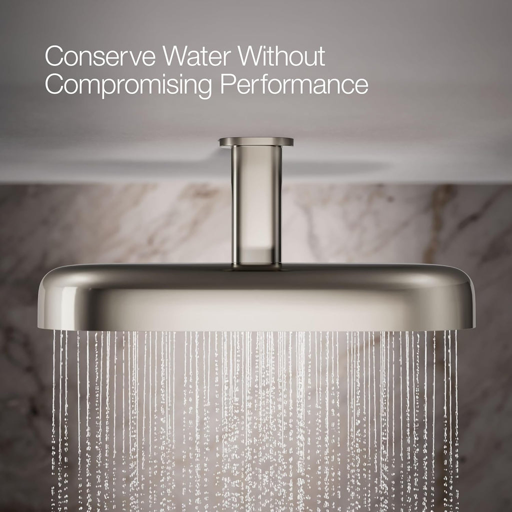 Kohler 26297-SN Statement® Oblong 18' two-function rainhead, 2.5 gpm, Vibrant Polished Nickel