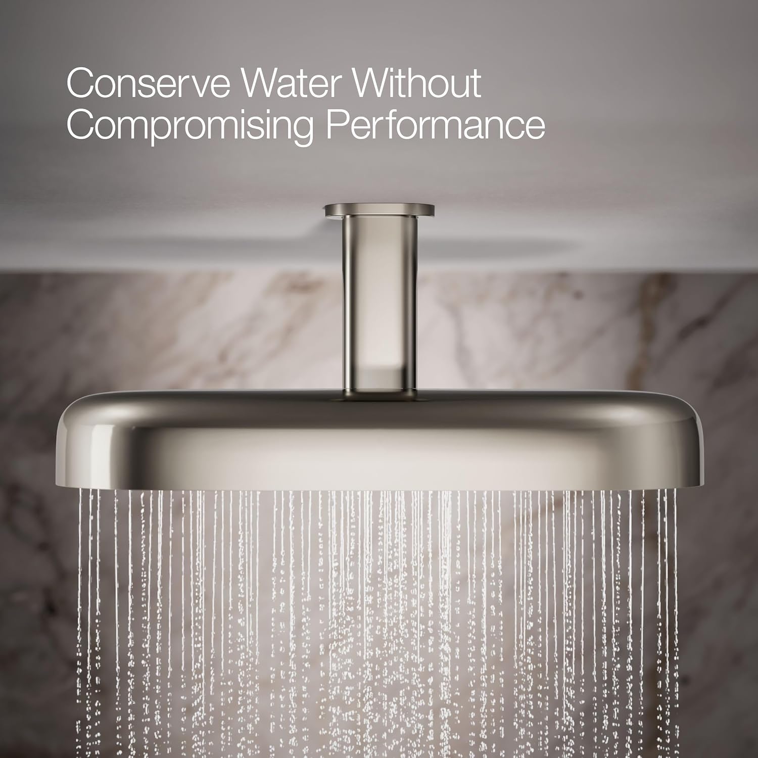 Kohler 26297-SN Statement® Oblong 18' two-function rainhead, 2.5 gpm, Vibrant Polished Nickel