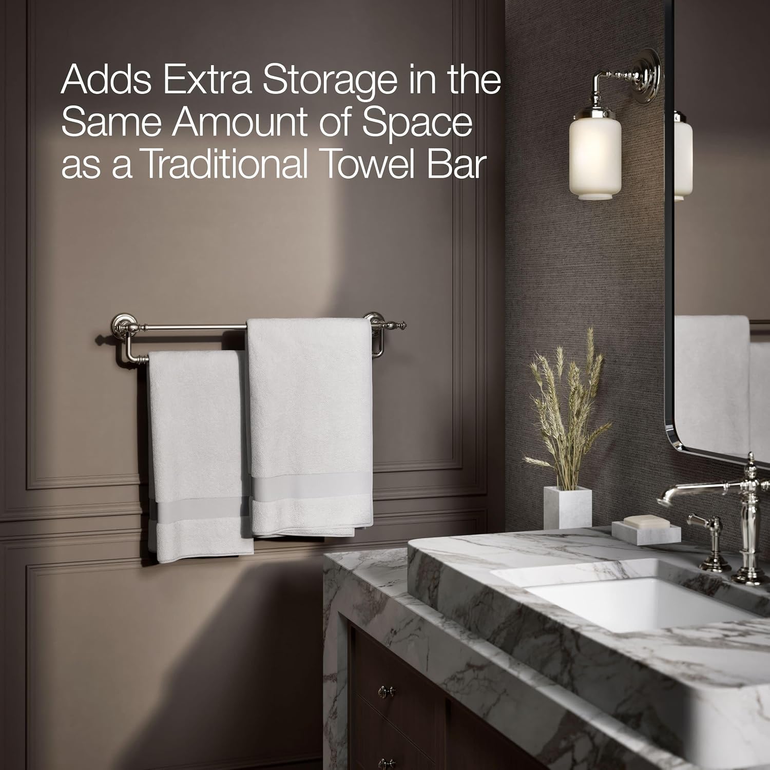 Kohler 72570-SN Artifacts® 24' Double Towel bar, Vibrant Polished Nickel
