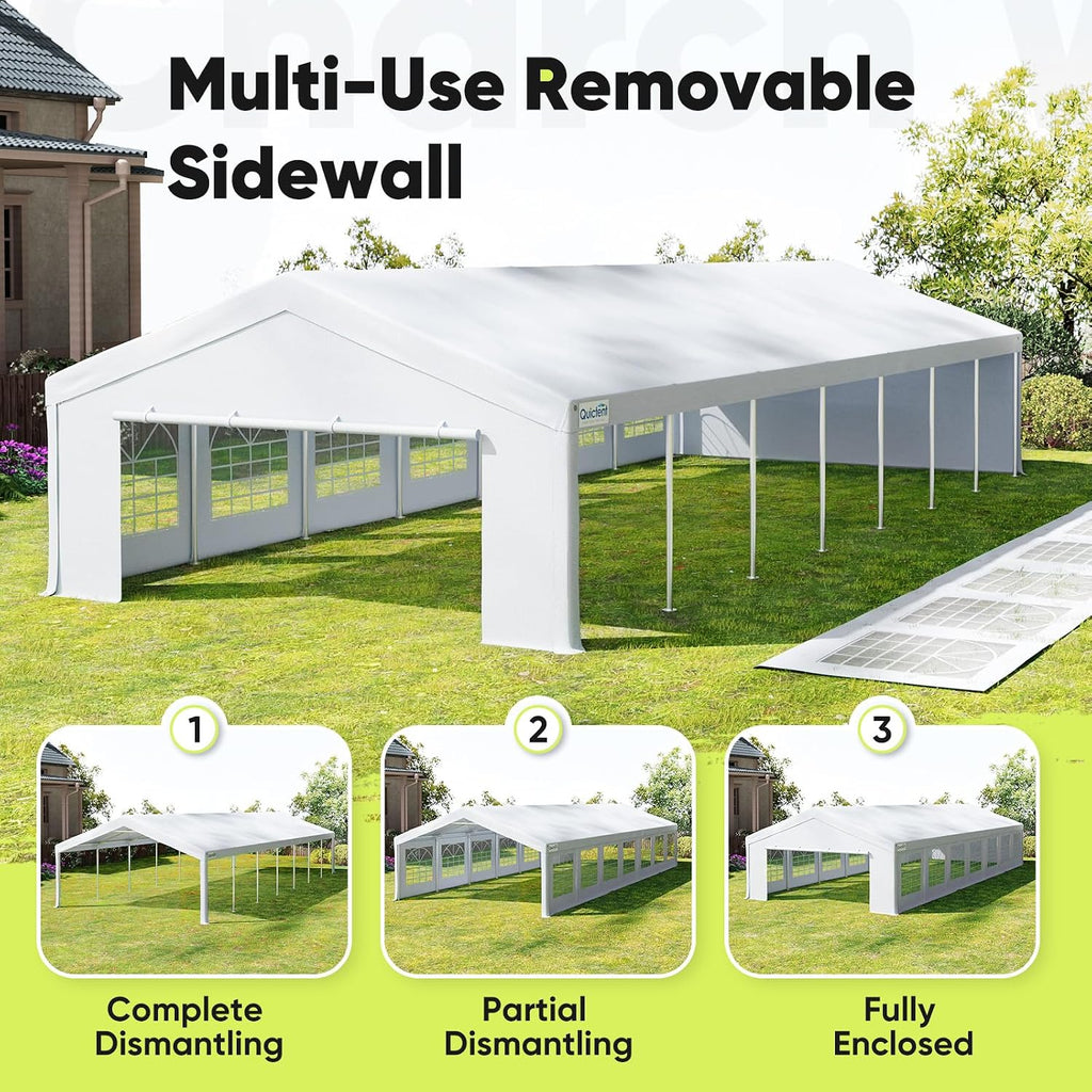 Quictent 20x50ft Heavy Duty Party Tent Upgraded Wedding Tent for Parties Event Shelter Outdoor Canopy with Storage Bags