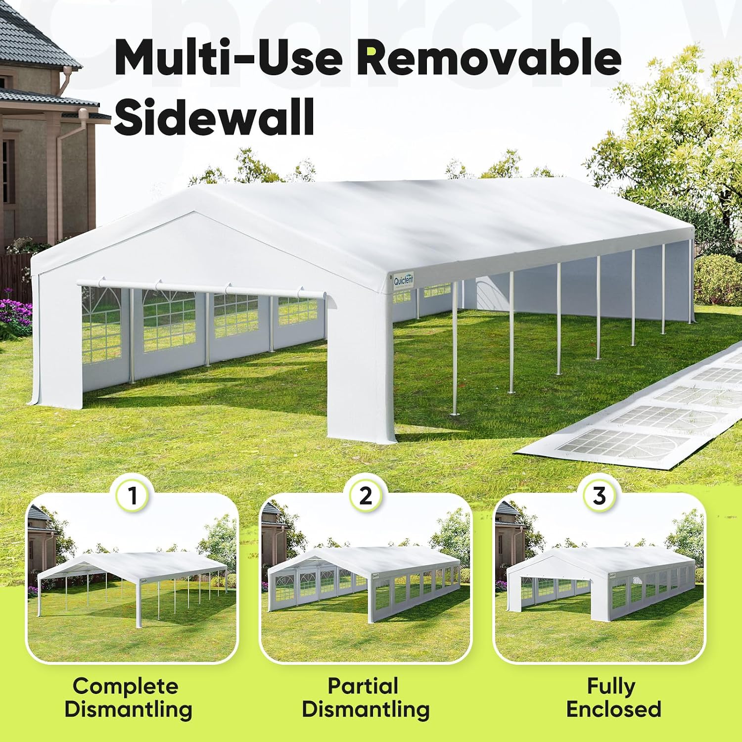 Quictent 20x50ft Heavy Duty Party Tent Upgraded Wedding Tent for Parties Event Shelter Outdoor Canopy with Storage Bags