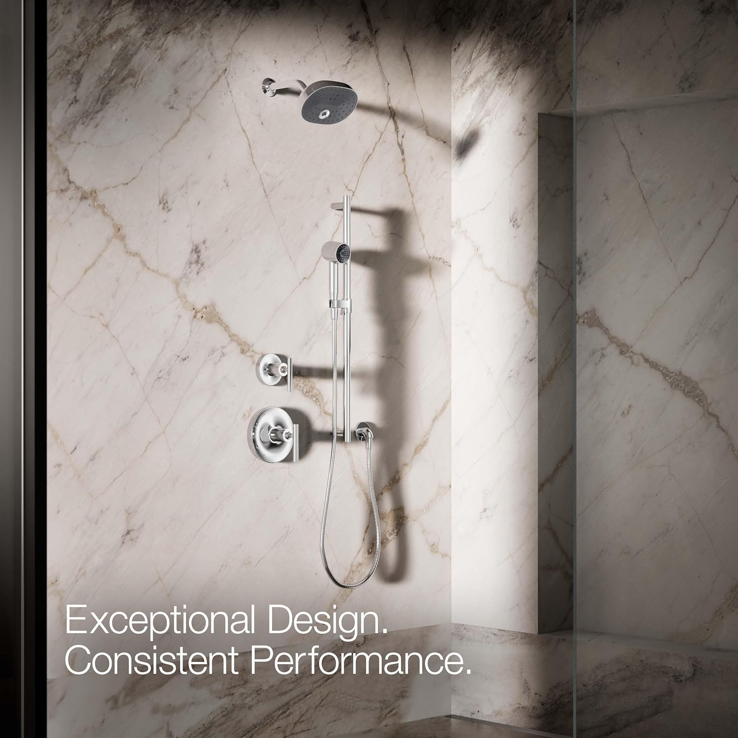 KOHLER 26286-CP Statement Single-Function HAND SHOWER, Maximum Spray Performance with an Easy-to-clean Surface, Polished Chrome, 2.5 GPM