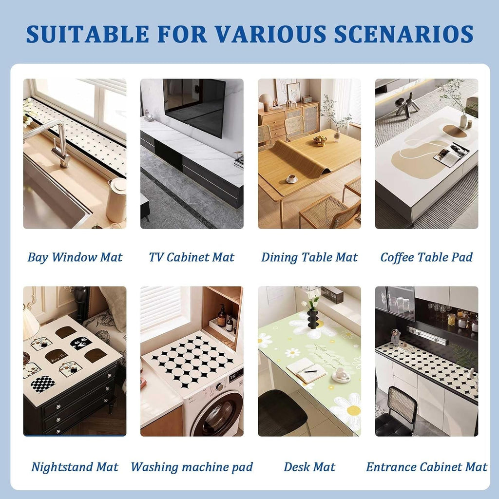 Drsyffsup Diatomaceous Earth Mat for Windowsill, 10x200cm 15x180cm 20x160cm Super Absorbent Rubber Backed Non-Slip Window Sill Mats, Easy to Clean(27x71in/70x180cm)