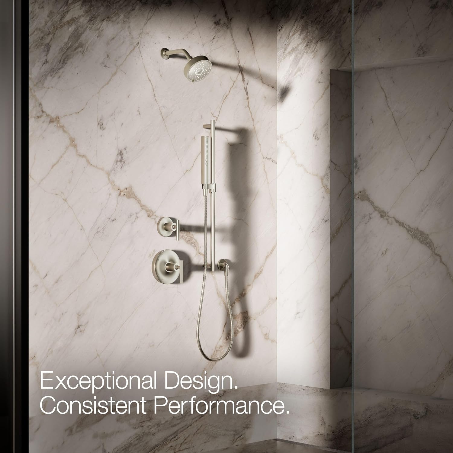 Kohler 21336-BN Shift®+ Square two-function handshower, 2.5 gpm, Vibrant Brushed Nickel